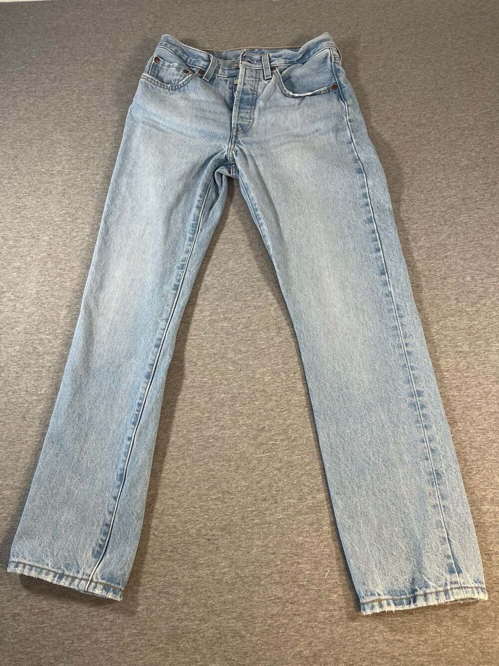 Levi's 501 Straight Leg Button Fly Denim Blue Jeans Size 26x29